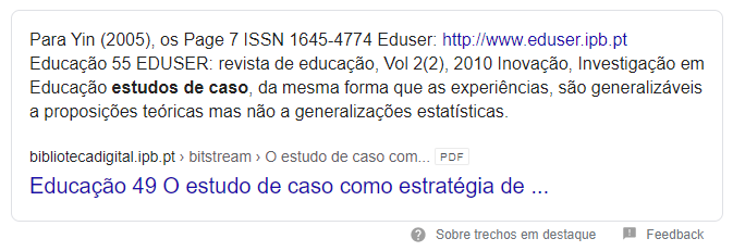 Snippet em destaque para PDF