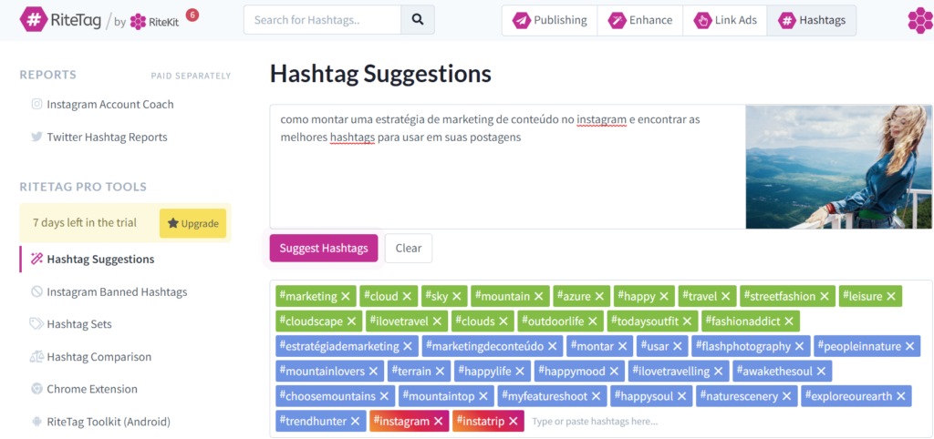 Pesquisa de hashtag através de ferramentas de terceiros